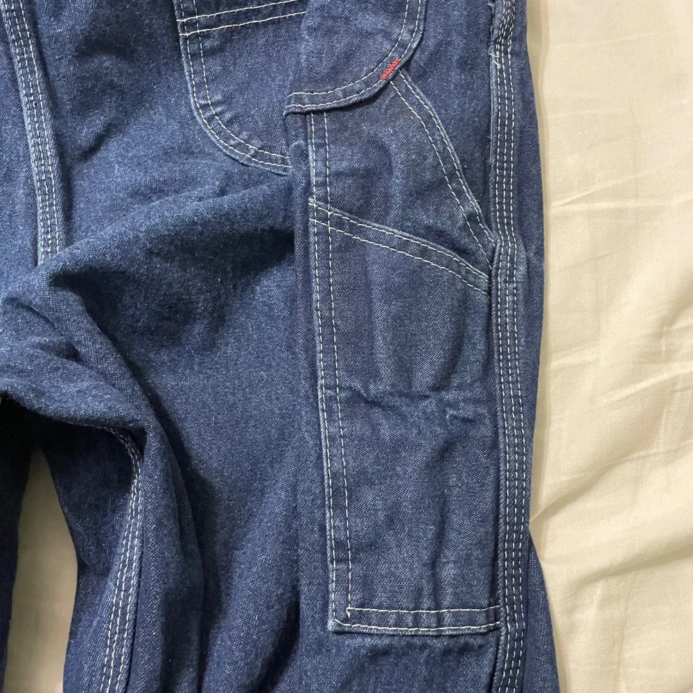 Dickies Overalls Mens 38x32 Blue Denim Bib Carpenter Workwear W816H88